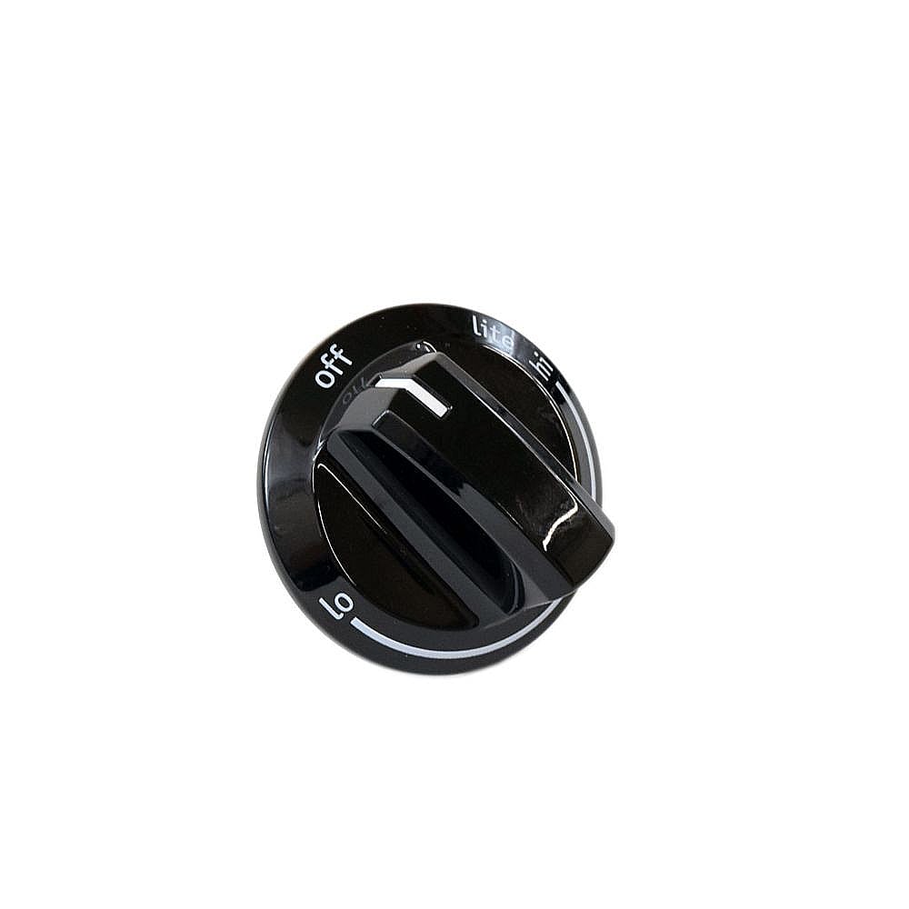 Part #5304504838, Cooktop Burner Knob (Black) / 4.05 x 3.70 x 2.30