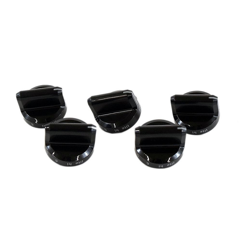Part #5304506544, Range Surface Burner Knob Set (Black) (Replaces 316545015) / 6.85 x 5.65 x 4.95
