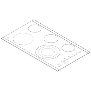 Cooktop Main Top And User Interface Control (replaces 5304530042) 5304507322
