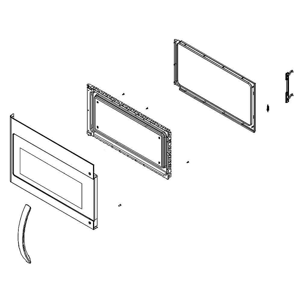 Part #5304509597, Microwave Door Outer Panel (Silver Mist) (Replaces 5304509598) / 36.00 x 30.25 x 6.00