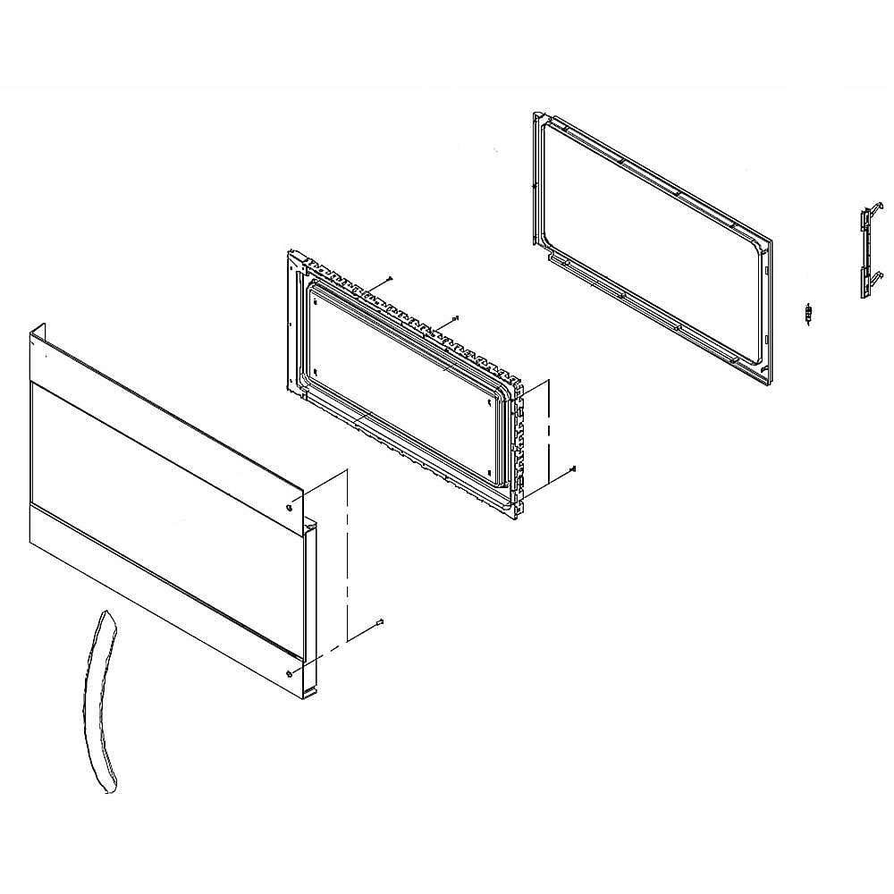 Frigidaire Part #5304509665, Microwave Door Assembly (Black Stainless) | 27.80 x 20.10 x 10.20