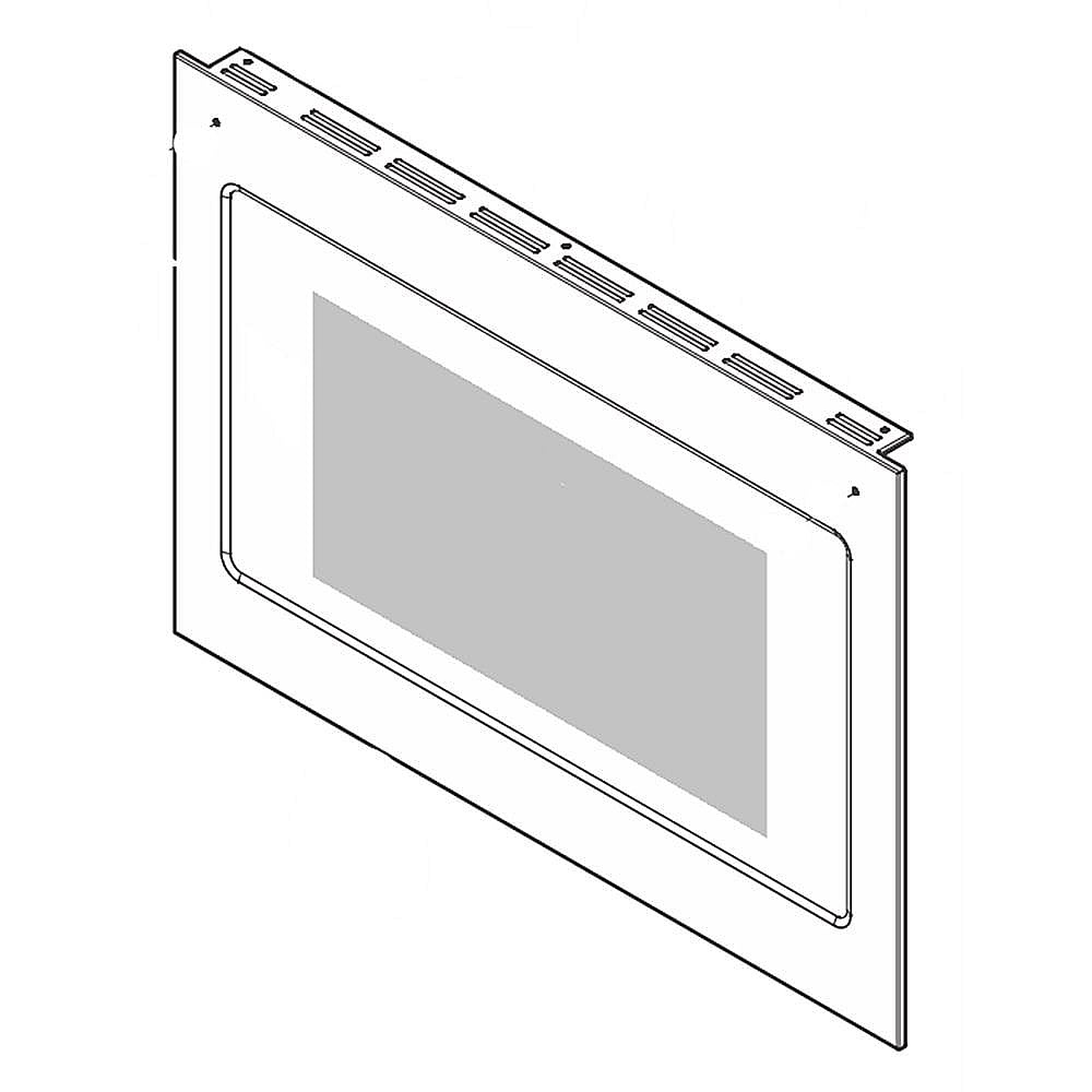 Part #5304510854, Wall Oven Lower Oven Door Outer Panel (Black And Stainless) / 35.75 x 30.25 x 6.00