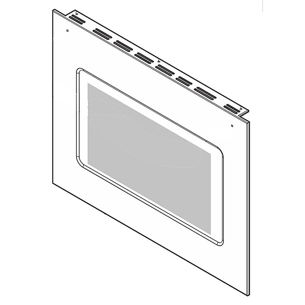 Part #5304510986, Wall Oven Upper Oven Door Outer Panel (Black Stainless) / 35.75 x 30.25 x 6.00