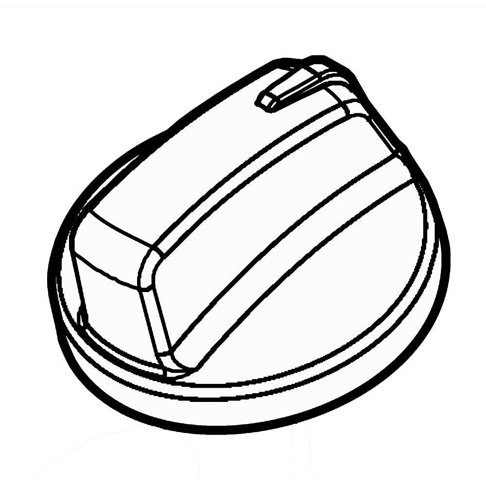 Kenmore Part #5304512999, Range Surface Burner Knob (Stainless) | 1.85 x 1.80 x 1.45