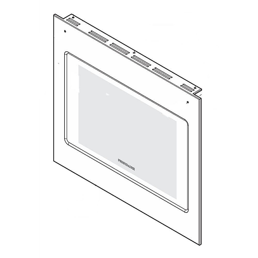 Part #5304513045, Wall Oven Door Outer Panel (Black And Stainless) / 30.80 x 23.80 x 6.50