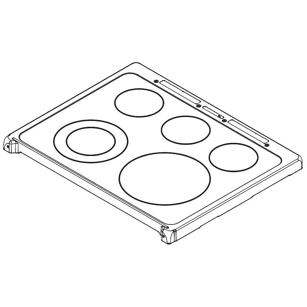 Part #5304514197, Frigidaire Range Main Top (Black) / 33.00 x 1.00 x 1.00