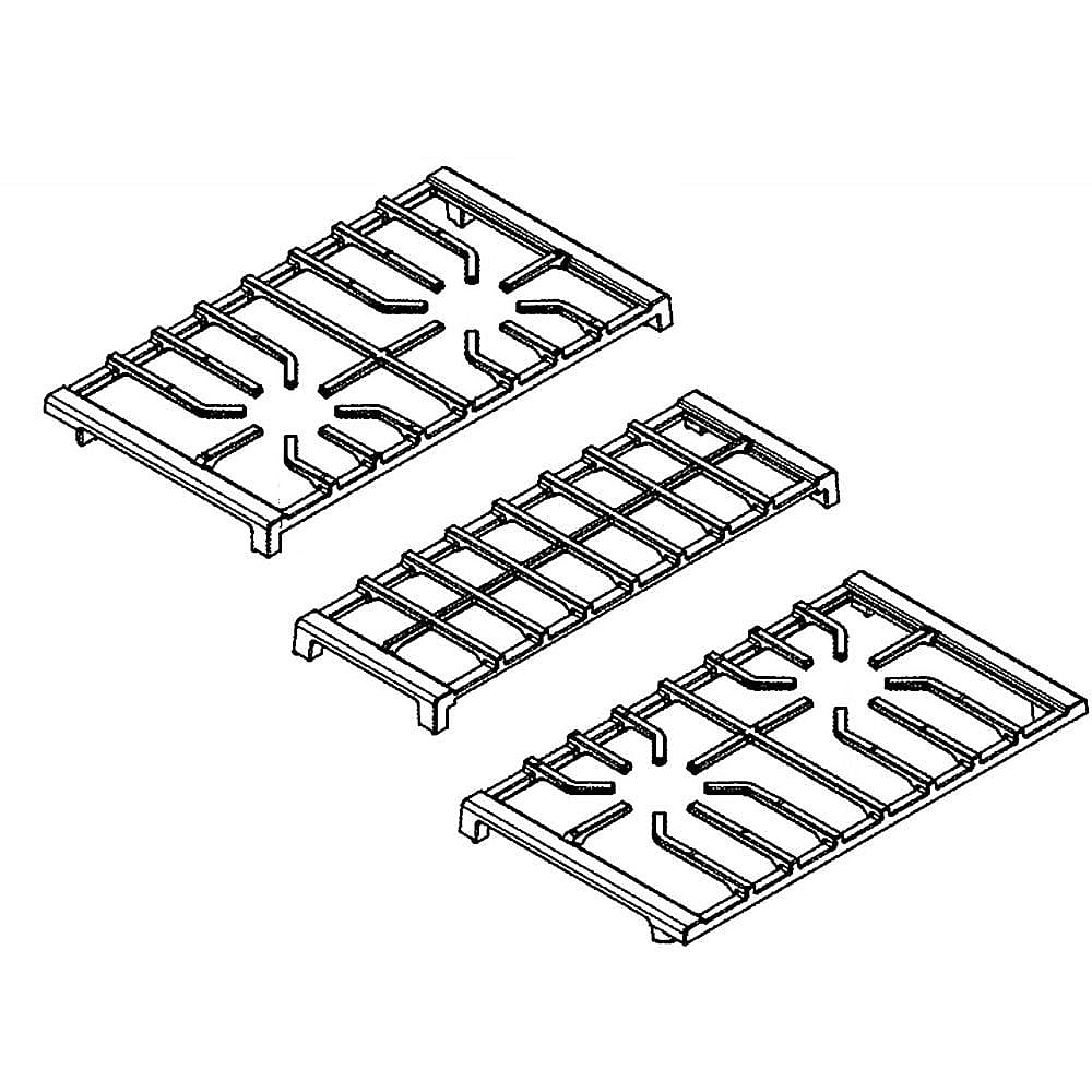 Kenmore Part #5304516807, Range Surface Burner Grate Set | 23.50 x 11.50 x 4.20