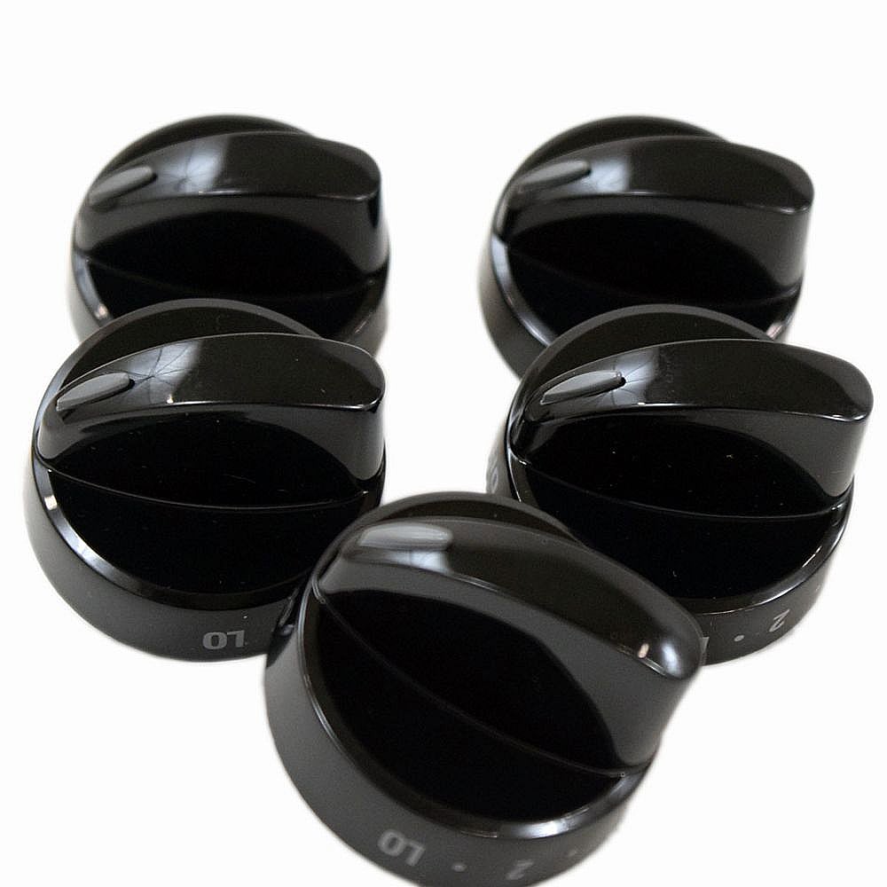 Range Surface Burner Knob Set, 5-pack (Black)