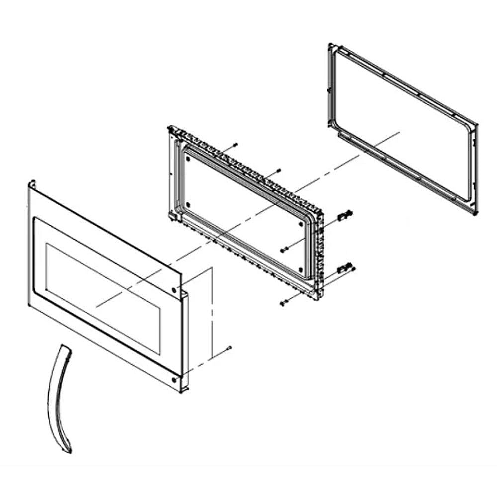 Part #5304523990, Microwave Door Assembly / 67.40 x 29.80 x 20.10