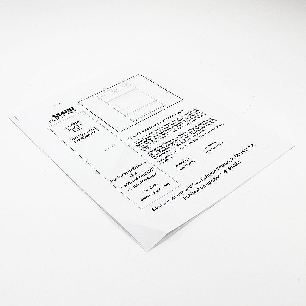 Kenmore Part #5995506051, Repair Parts List | 15.00 x 11.00 x 0.00