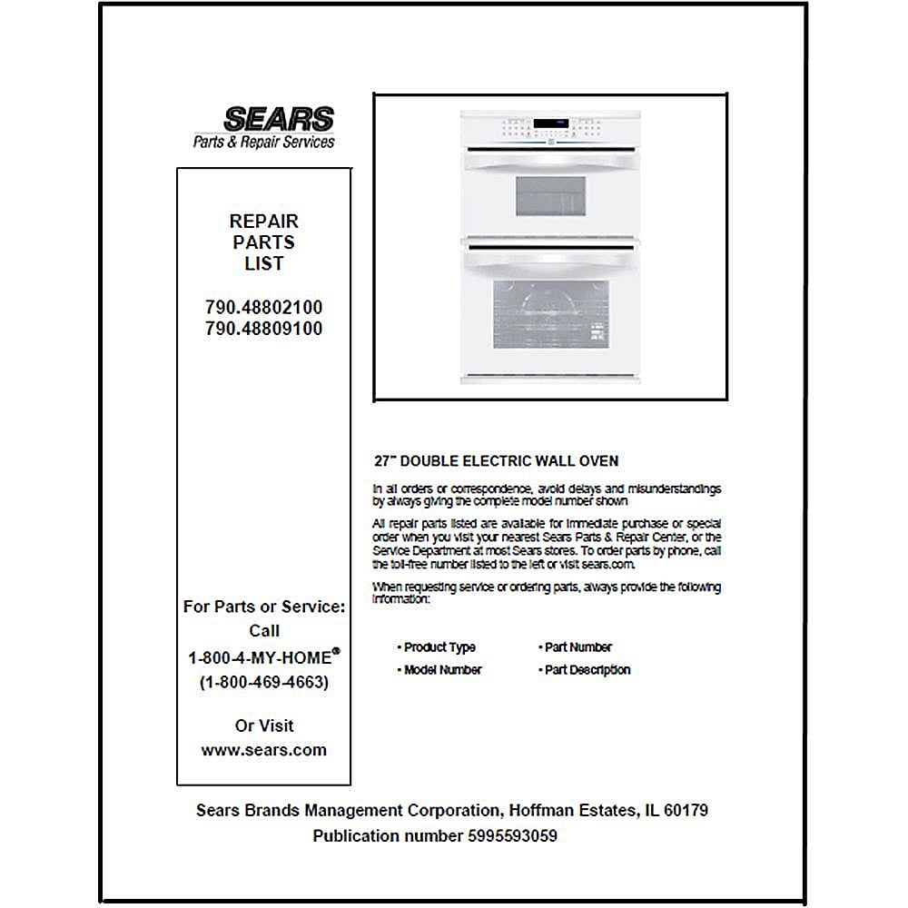 Part #5995593059, Repair Parts List