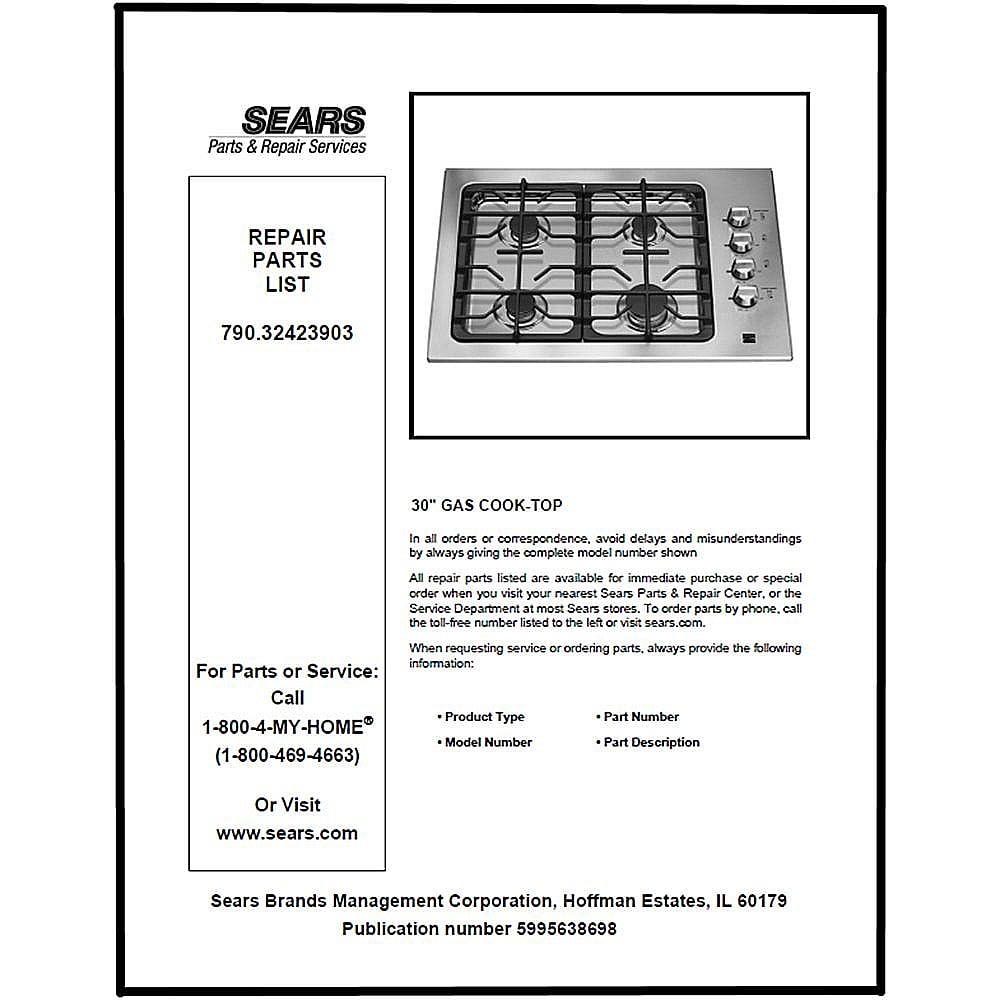 Part #5995638698, Repair Parts List