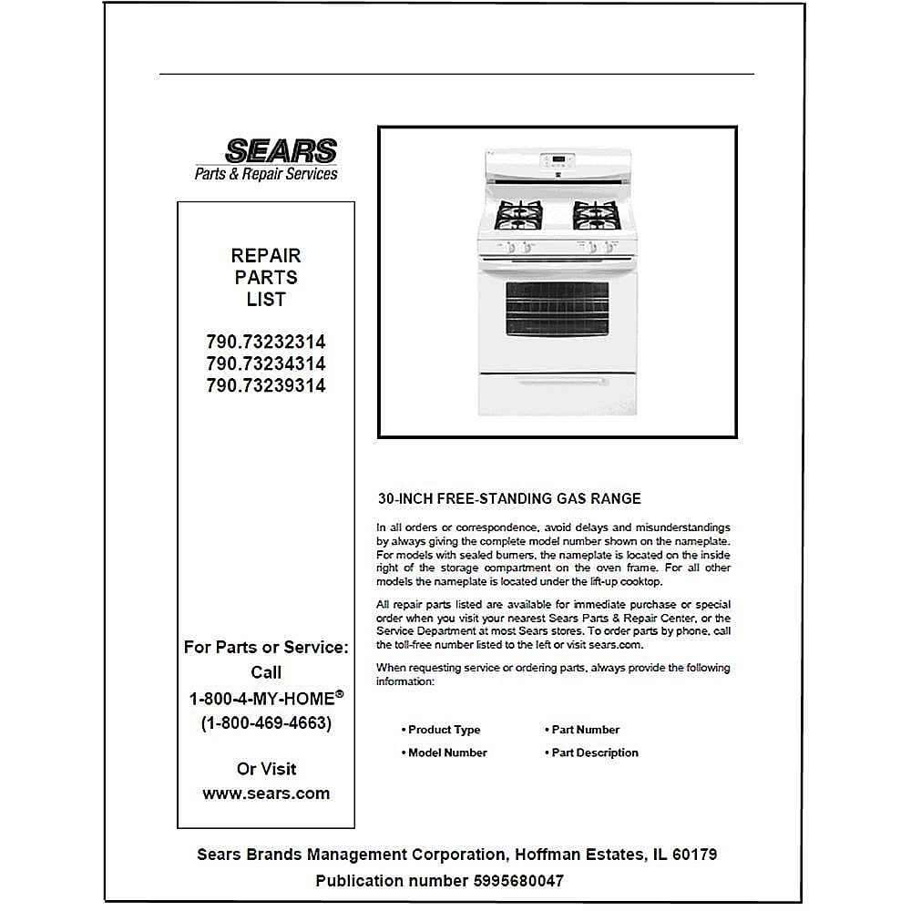 Part #5995680047, Repair Parts