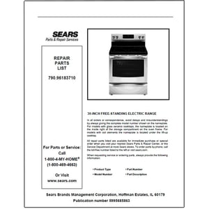 Kenmore Repair Parts Catalog 5995685863