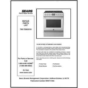 Kenmore Pro Repair Parts 5995711966