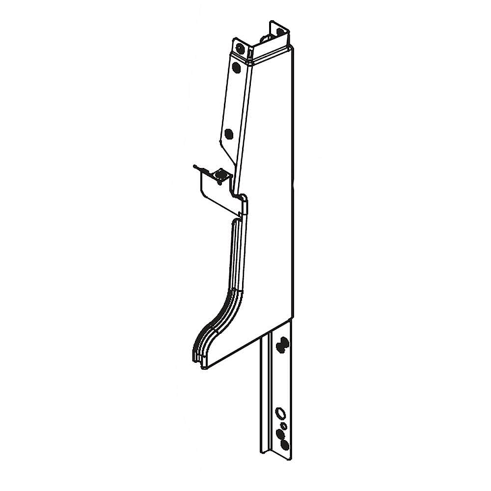 Part #807437109, End Cap, backguard , black , rh / 16.65 x 3.90 x 2.50