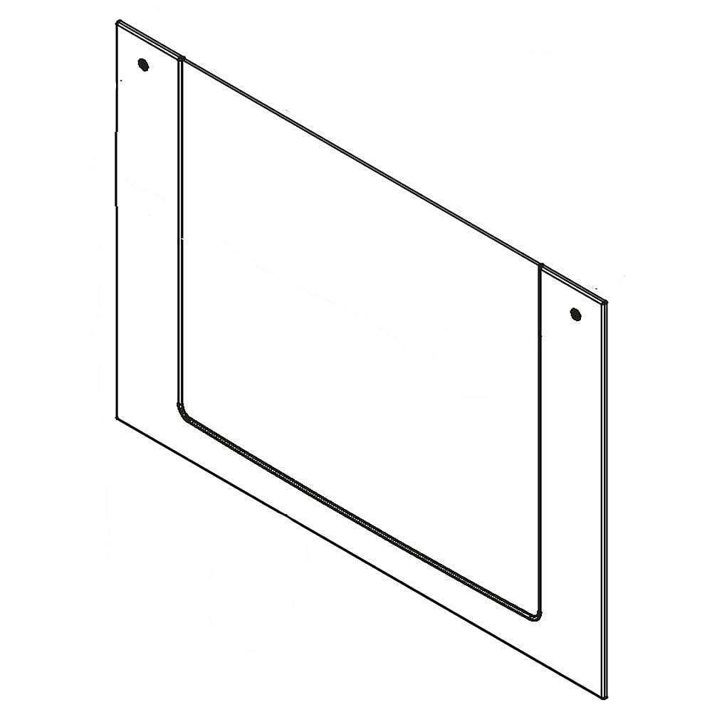 Part #807887703, Frigidaire Wall Oven Door Outer Panel, Lower (Black And Stainless) / 35.80 x 30.00 x 6.00