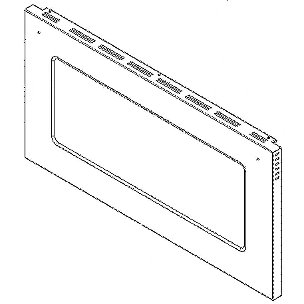 Range Lower Oven Door Outer Panel (Black and Stainless)