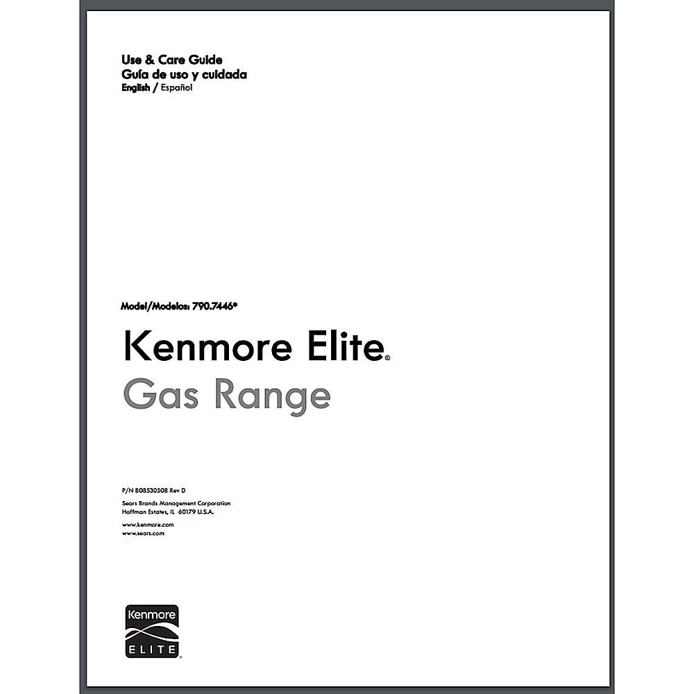 Kenmore Part #808530508, Owners Guide, eng/spn | 11.00 x 8.50 x 0.25