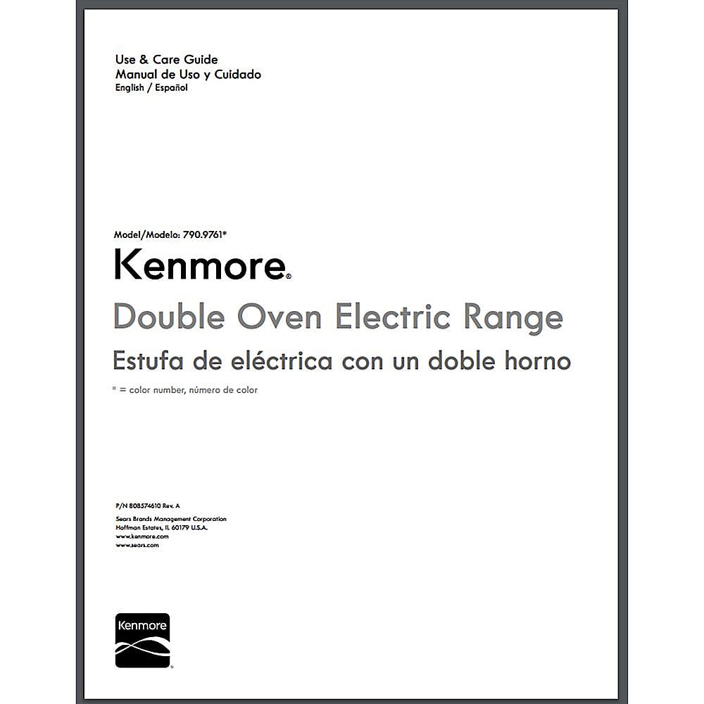 Part #808574610, Kenmore Owners Manual / 15.00 x 11.00 x 0.00
