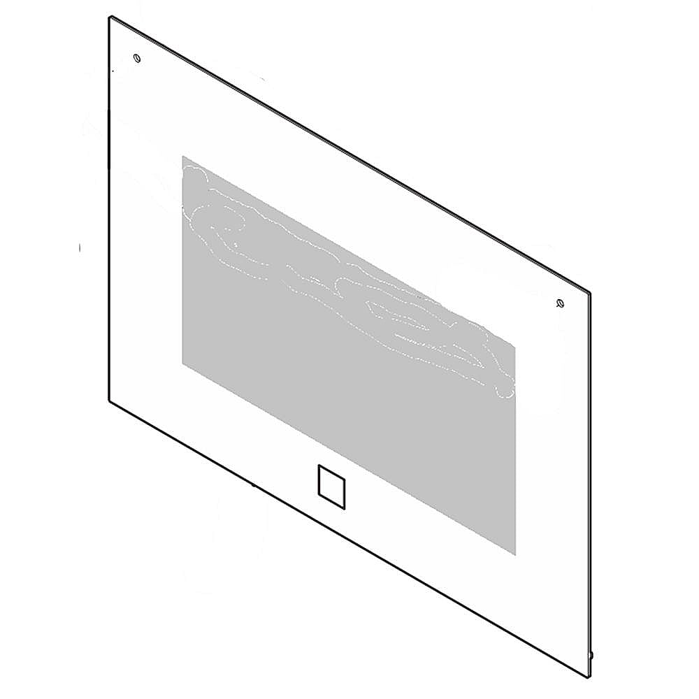 Kenmore Elite Part #808950018, Range Oven Door Outer Panel Assembly (White) | 35.80 x 30.30 x 6.10