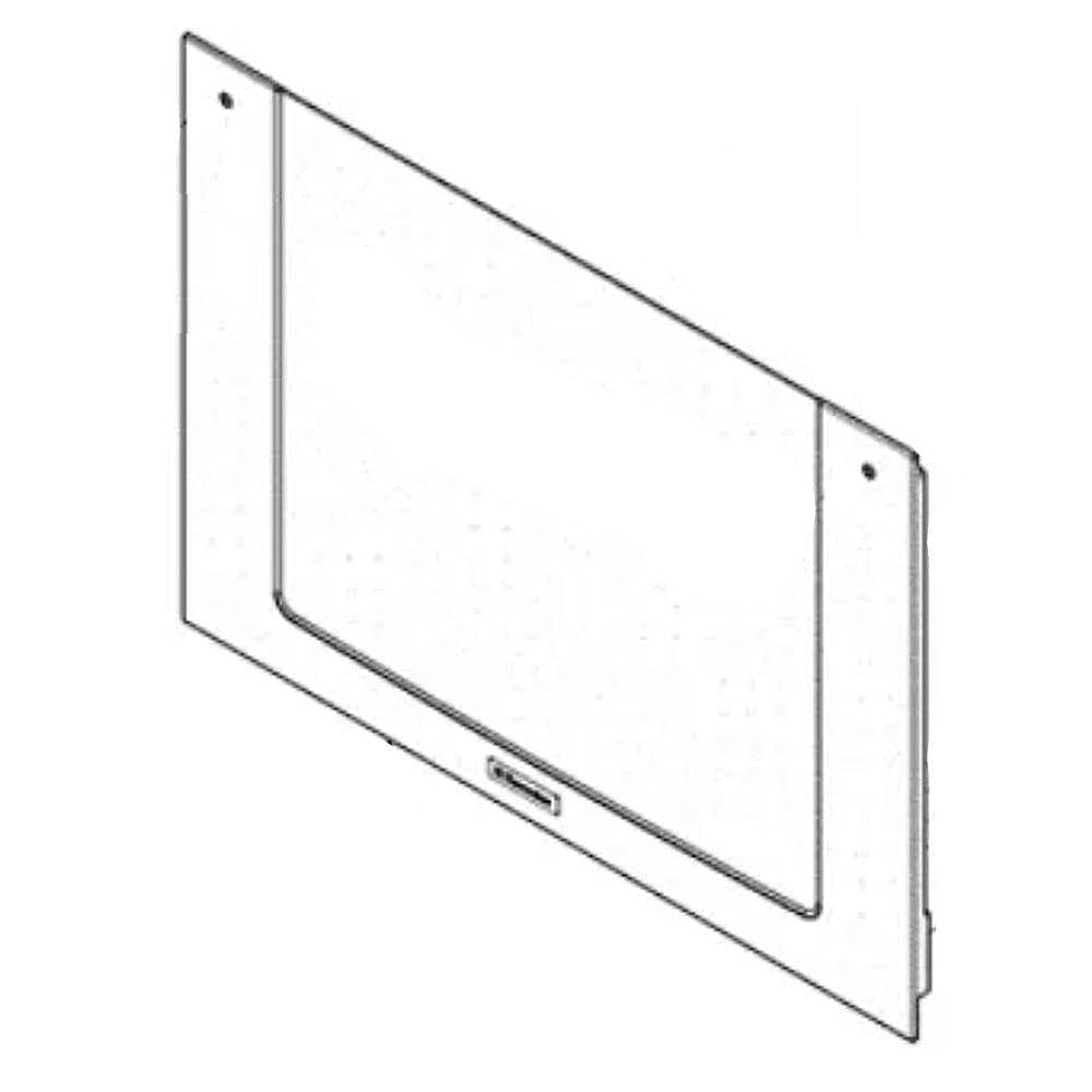 Part #808950021, Wall Oven Door Outer Panel Assembly (Black And Stainless) / 35.70 x 30.25 x 6.00