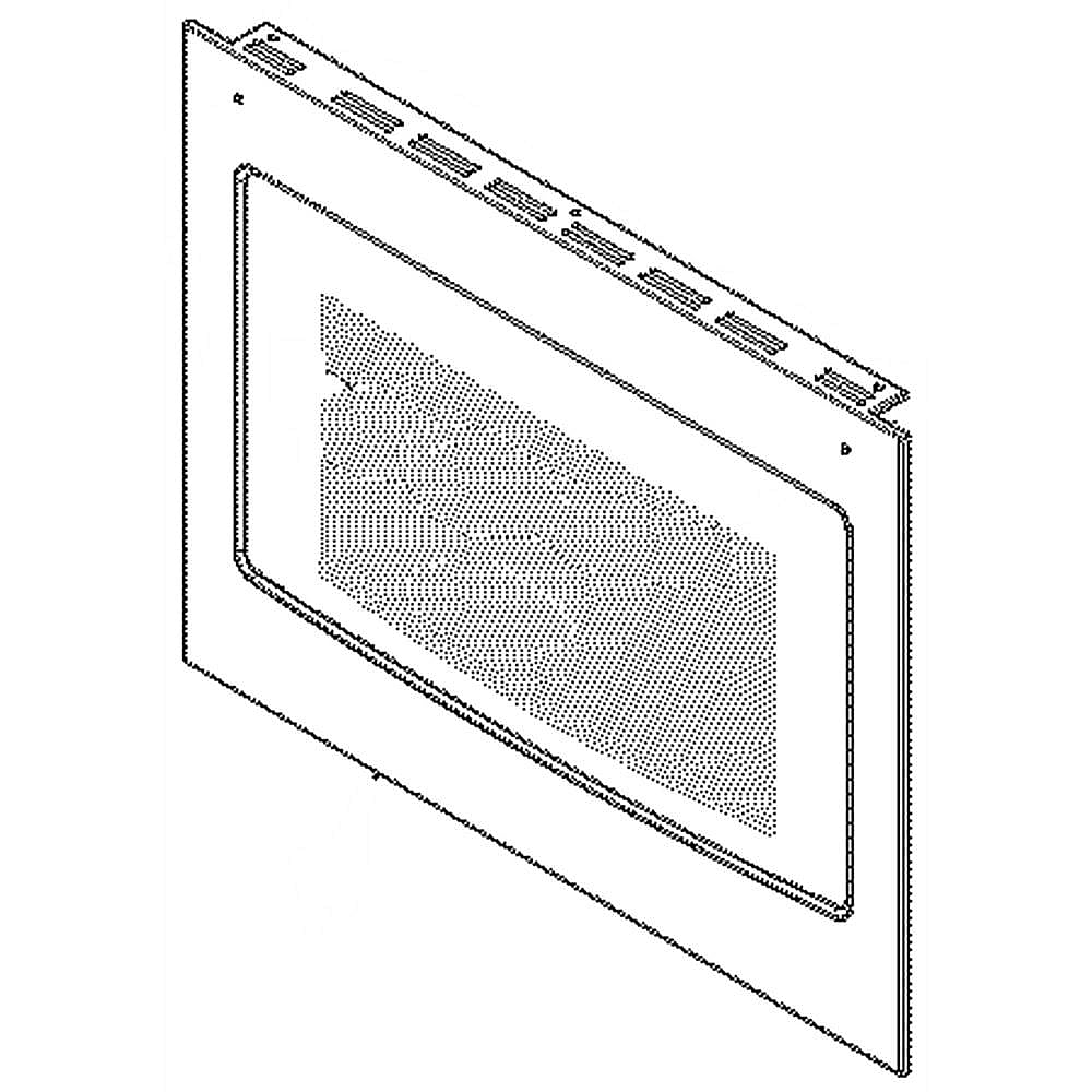 Kenmore Part #808992608, Wall Oven Door Outer Panel Assembly (Black And Stainless) | 35.80 x 30.40 x 6.20