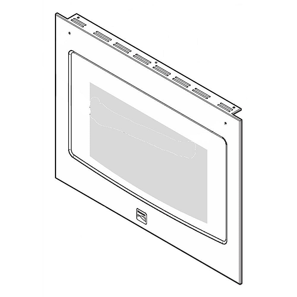 Part #808992612, Wall Oven Door Outer Panel Assembly (Black And Stainless) / 35.70 x 30.40 x 6.10