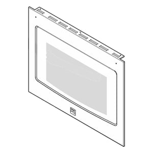 Wall Oven Door Outer Panel Assembly (black And Stainless) 808992612