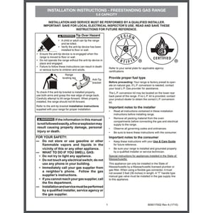 Kenmore Elite Installation Instructions 809017002