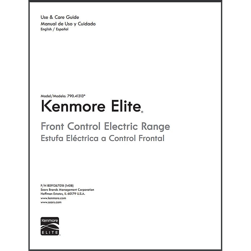 Part #809126701, Range Owners Manual / 15.00 x 11.00 x 0.00