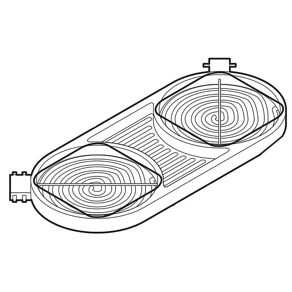 Part #903112-0040, Range Radiant Bridge Surface Element, 4, 400-Watt | 18.20 x 10.05 x 2.15