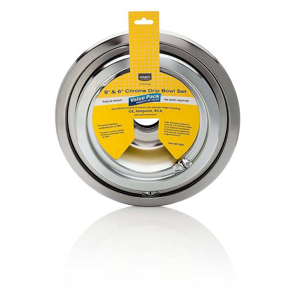 Part #l304458798, Smart Choice Range Drip Pan Set (Chrome) / 10.00 x 10.00 x 2.50