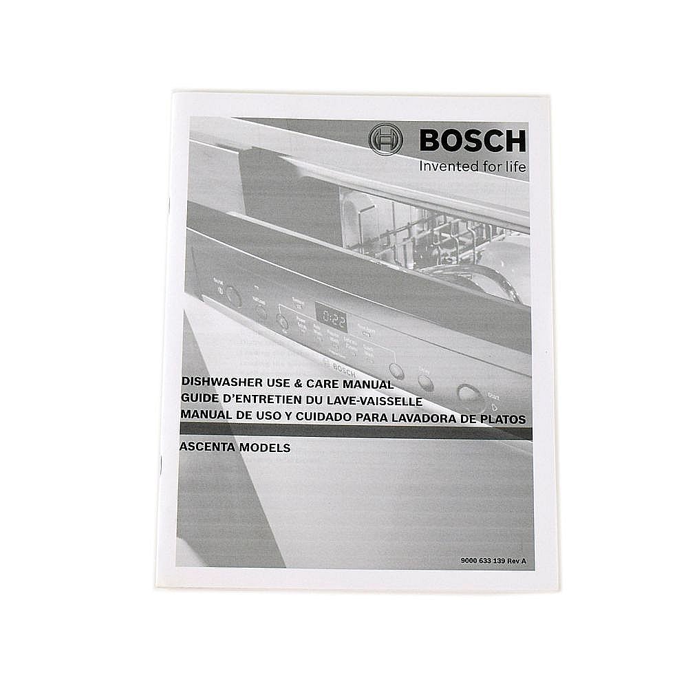 Part #00720572, Dishwasher Owners Manual