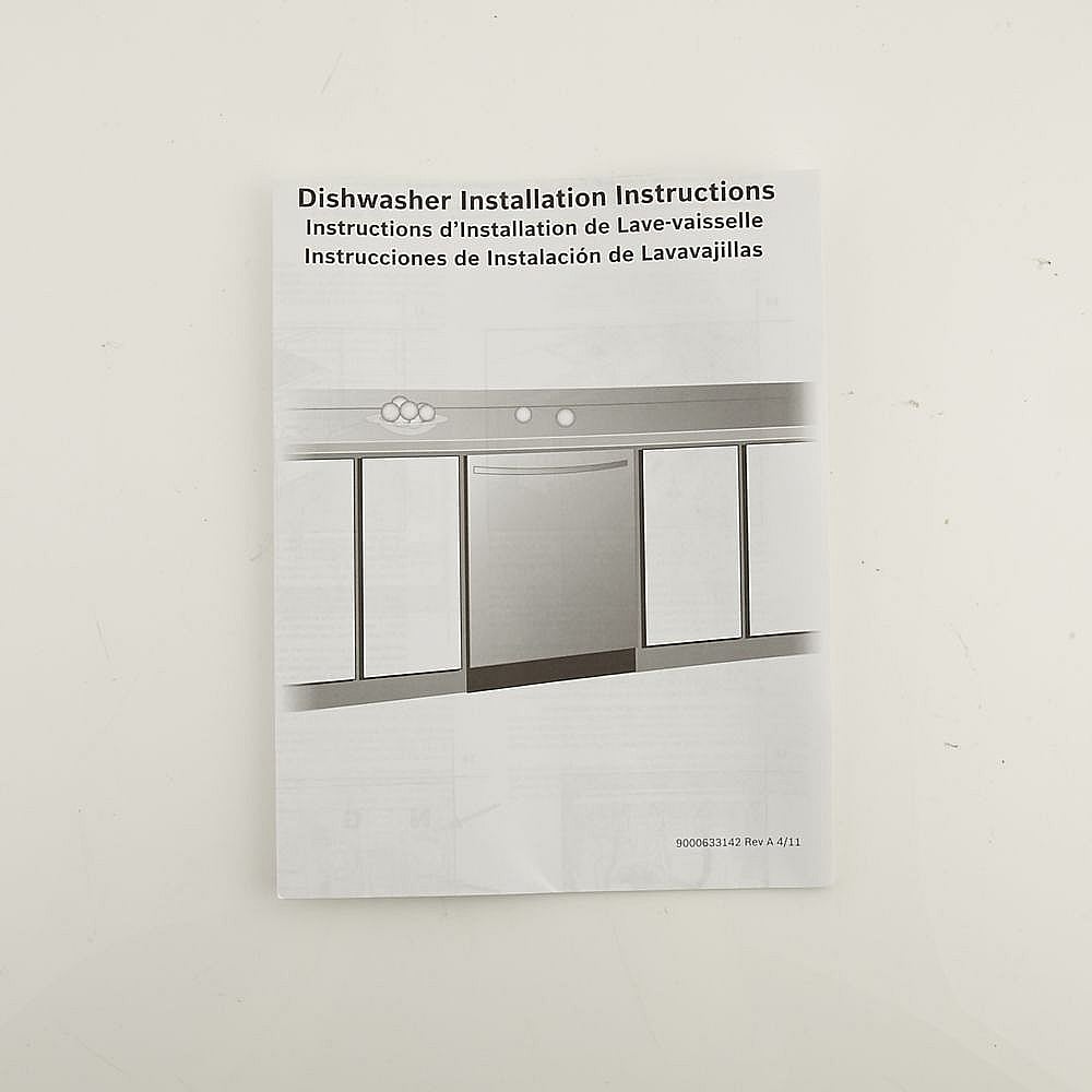 Part #00720574, Dishwasher Installation Instructions