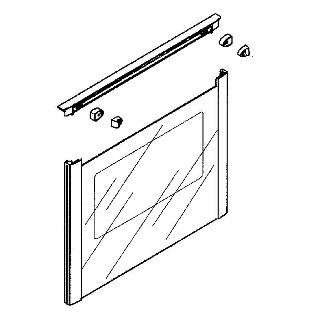 Part #00680733, Range Oven Door Outer Panel Assembly / 1.00 x 1.00 x 1.00