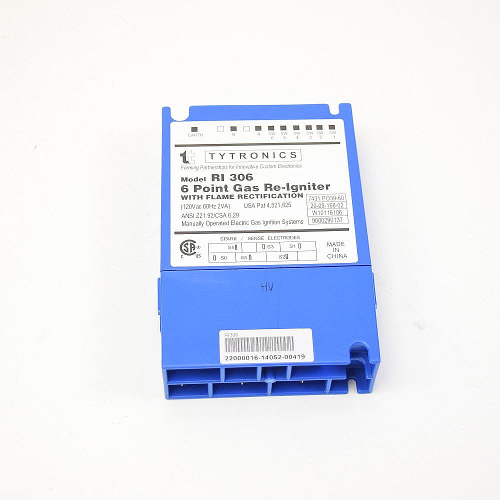 Part #00753257, Cooktop Re-Ignition Spark Module (Replaces 00189326, 00421087, 00484843, 00484844, 00484845, 00484847, / 8.20 x 6.30 x 5.50