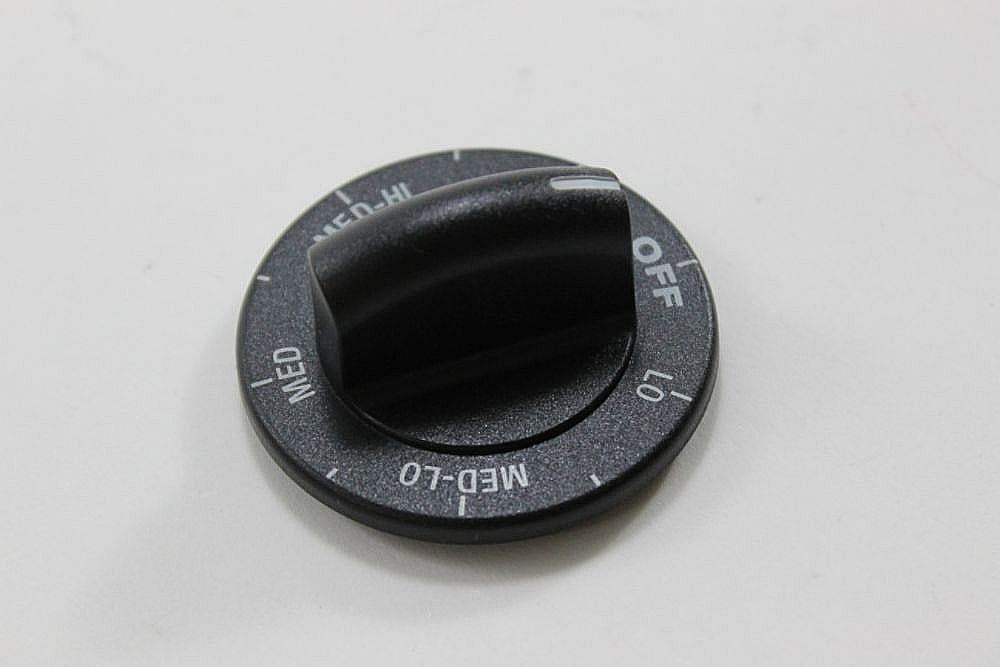 Part #wp3196027, Range Surface Element Knob (Black) / 2.12 x 2.12 x 1.00