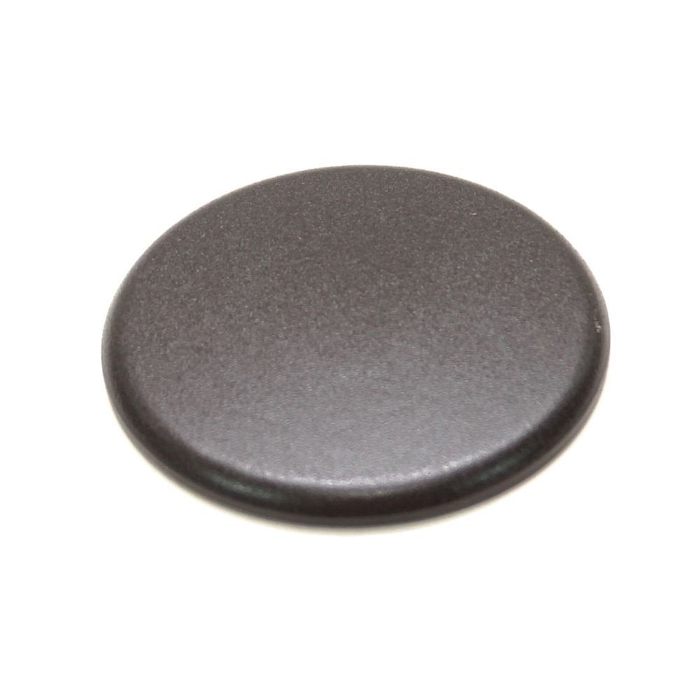 Part #wp7504P298-60, Cooktop Burner Cap, Right Front (Black) / 2.37 x 2.37 x 0.25