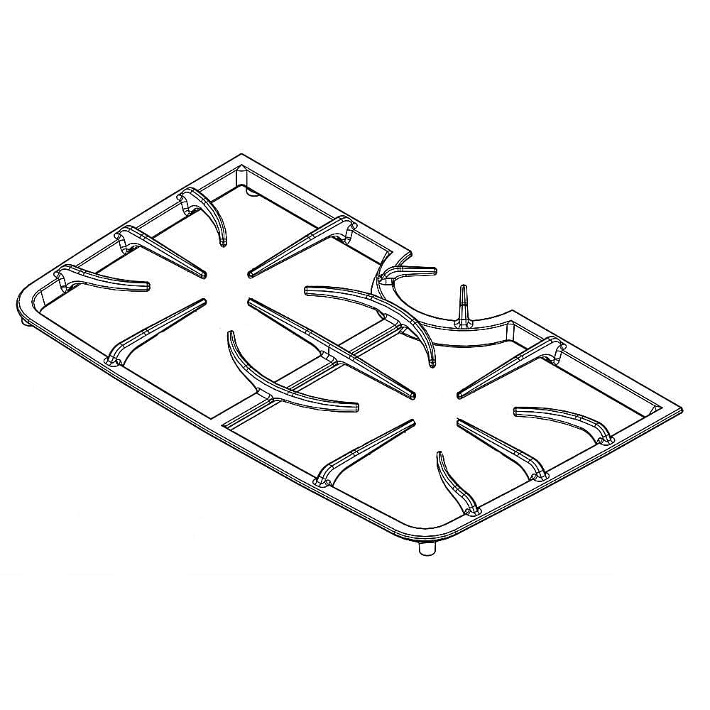 Part #7518P321-60, Range Surface Burner Grate (Black) / 8.00 x 5.00 x 8.00