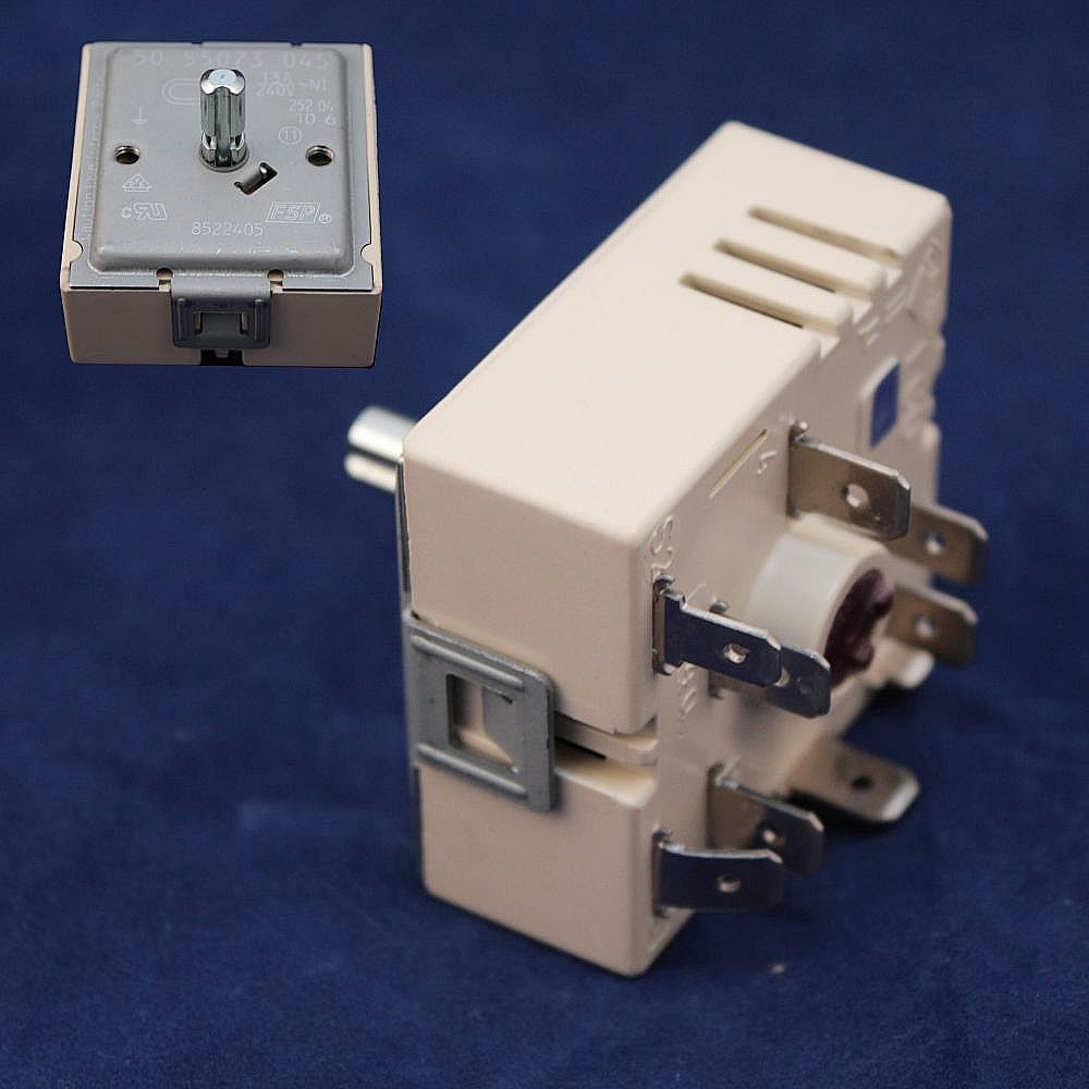 Part #wp8522405, Range Dual Surface Element Control Switch (Replaces 8522405) / 1.87 x 1.75 x 1.87