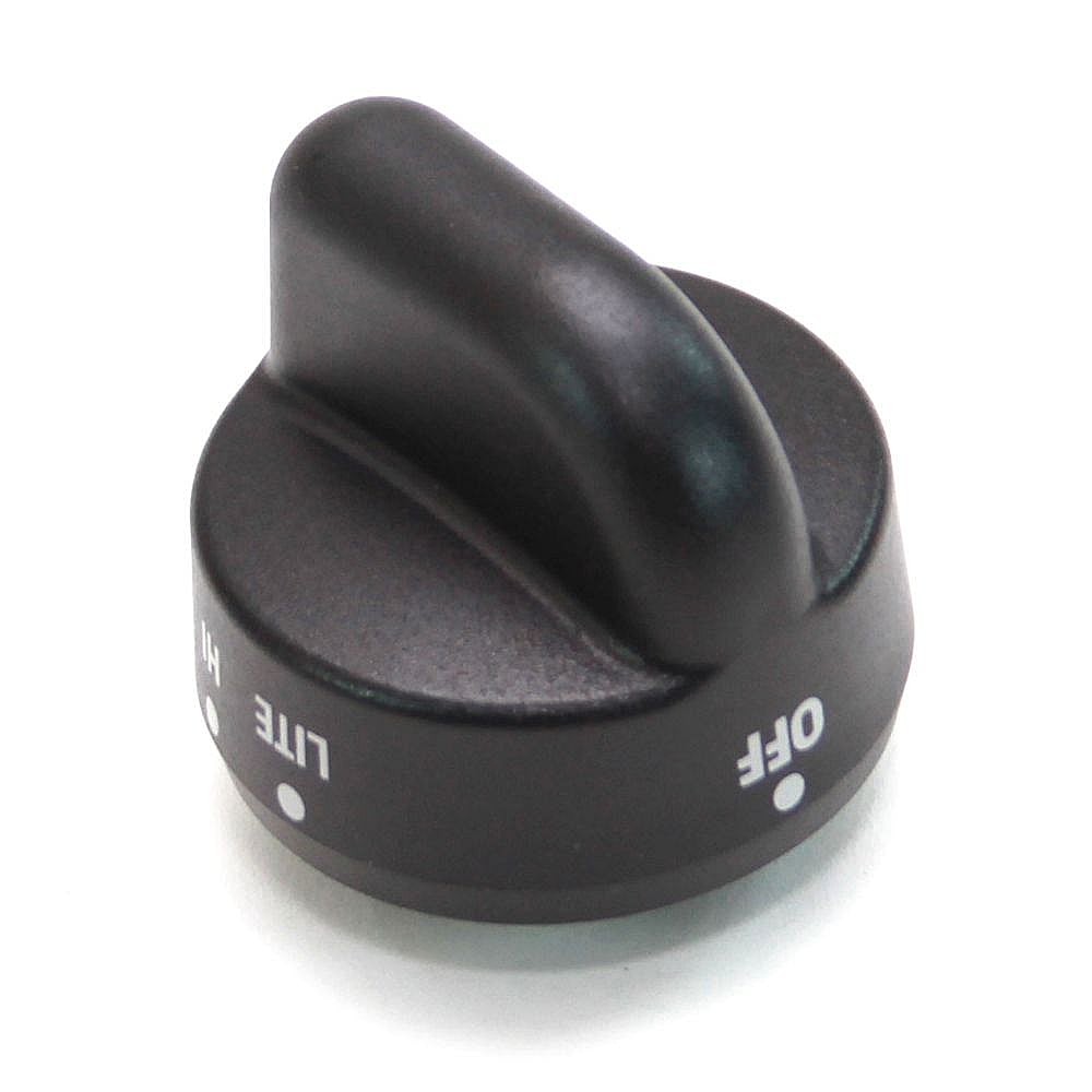 Part #wpw10078400, Cooktop Burner Knob (Black) / 2.00 x 2.00 x 2.25