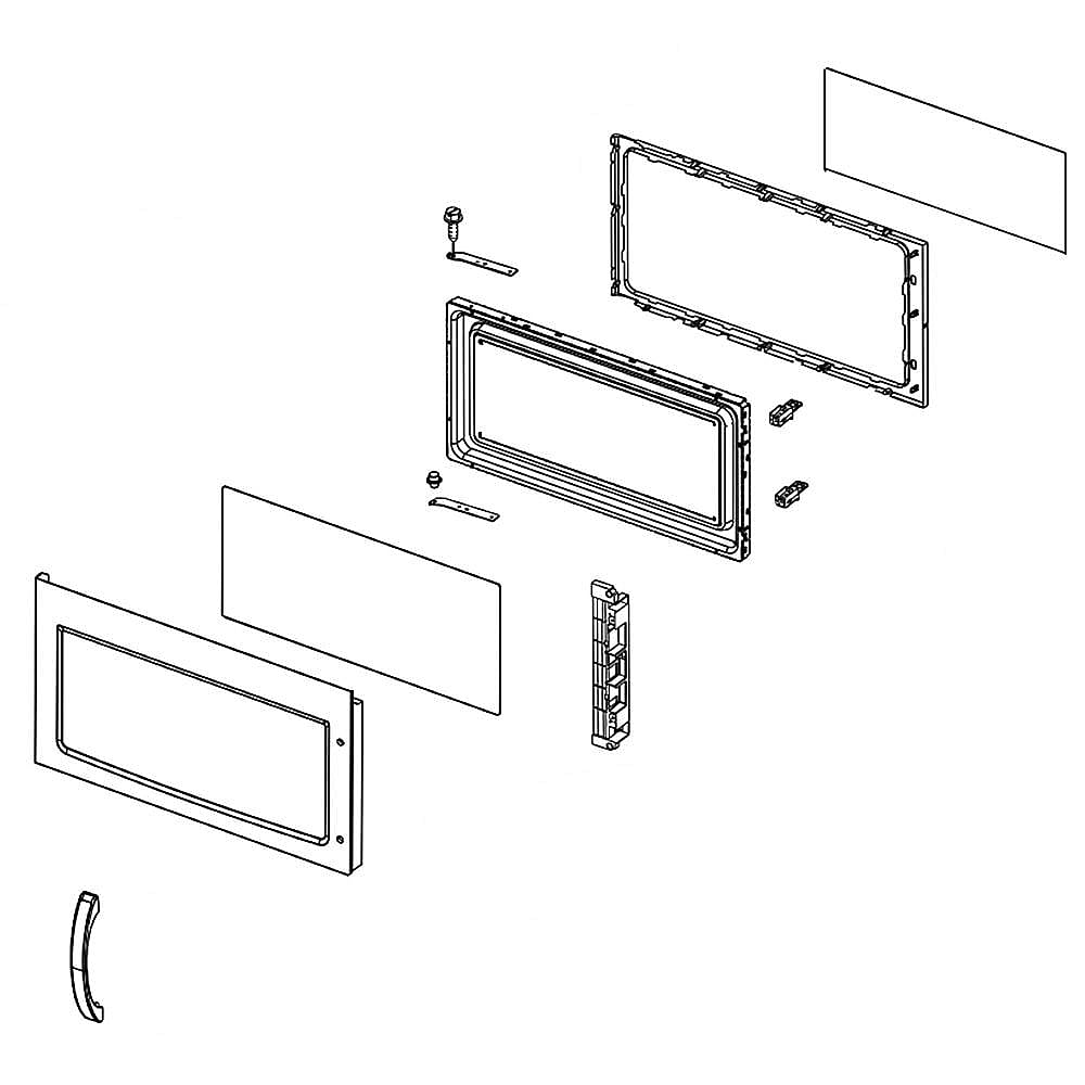 Amana Part #w10111667, Microwave Door Assembly | 29.00 x 15.00 x 3.00