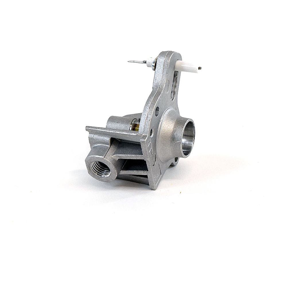 Part #wpw10128445, Cooktop Burner Orifice Holder, Left Front / 4.50 x 4.75 x 3.63