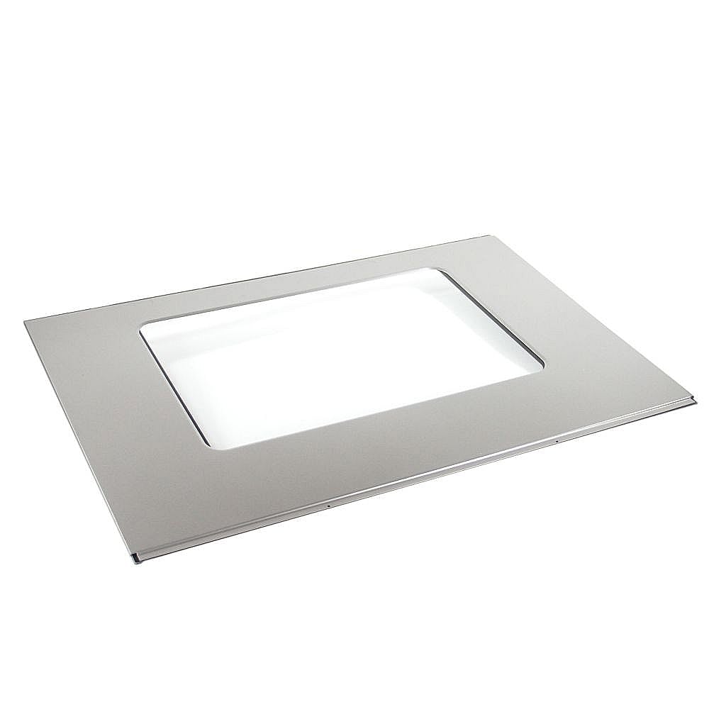 Part #wpw10330079, Range Oven Door Outer Panel (Universal Silver) / 33.00 x 2.20 x 25.25