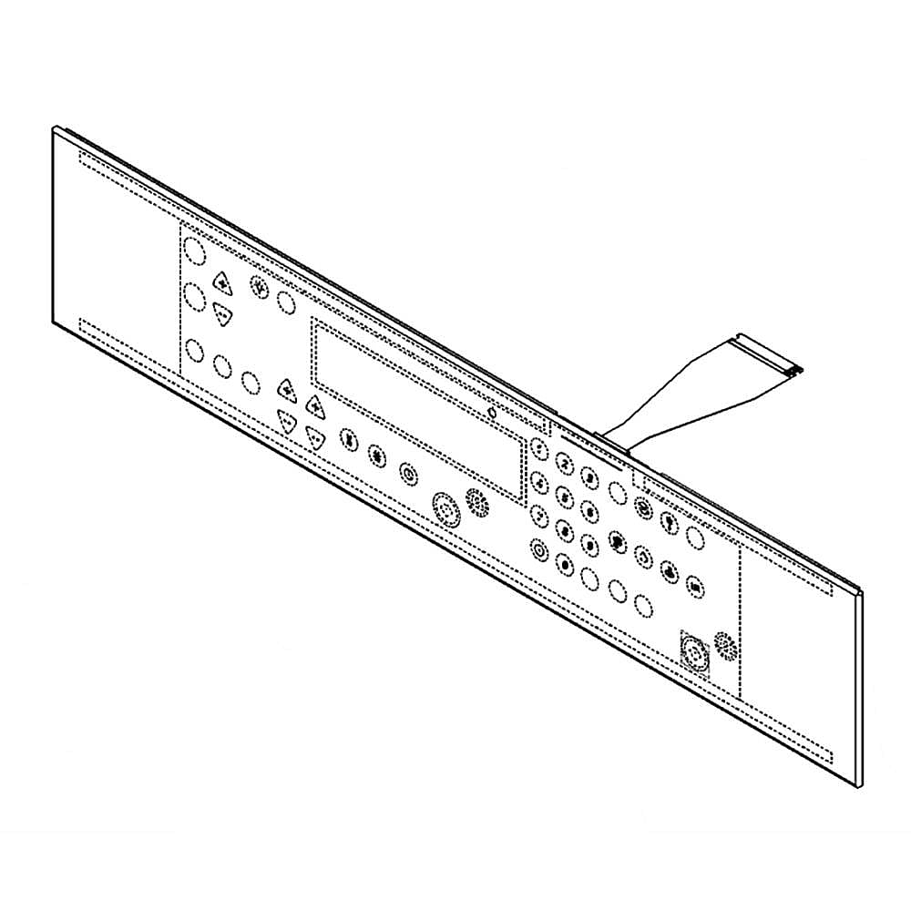 Part #w10172137, Wall Oven Membrane Switch (Black) / 21.75 x 4.62 x 0.62