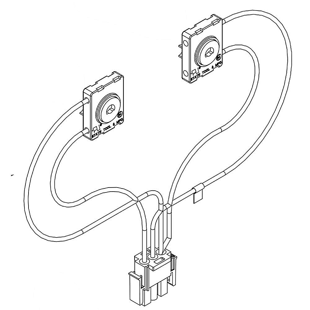 Jenn-Air Part #w10181455, Range Igniter Switch And Harness Assembly, Left | 6.62 x 3.50 x 0.62