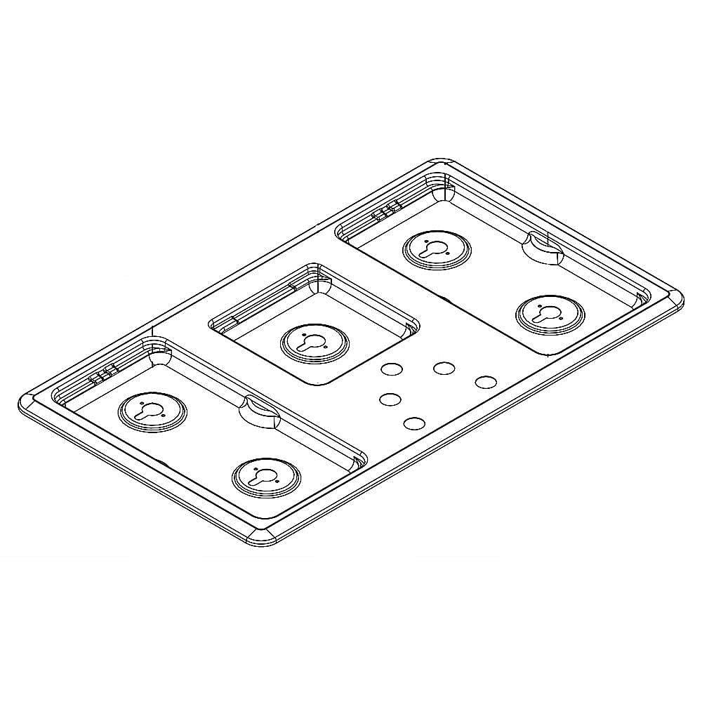 Maytag Part #w10191060, Cooktop Main Top (Chrome) | 36.00 x 21.25 x 1.25