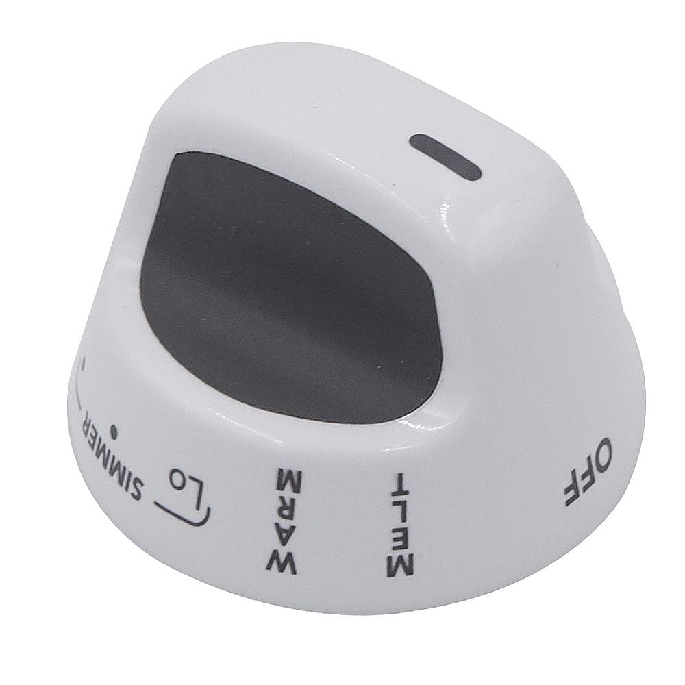 Photo of GE Part #wpw10193257, Ran Surface Burner Knob | 1.12 x 1.12 x 1.50 from Repair Parts Direct