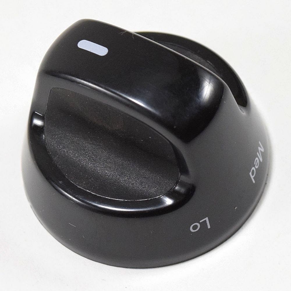 Part #w10193275, Range Surface Burner Knob (Black) / 1.50 x 2.00 x 2.00